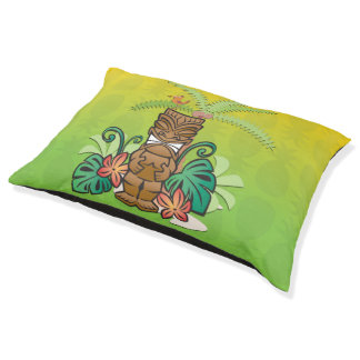 Island Tiki Pineapple Pattern Pet Bed