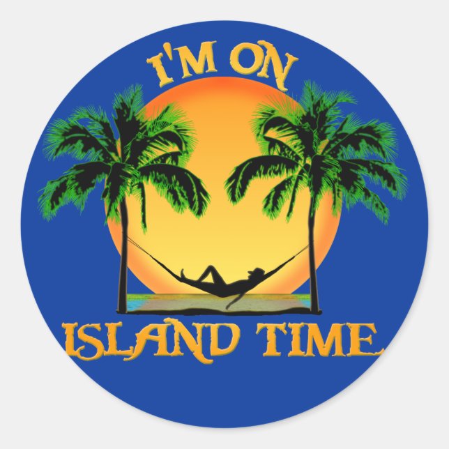 Island Time Classic Round Sticker (Front)