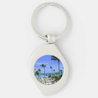 Island Time Metal Keychain