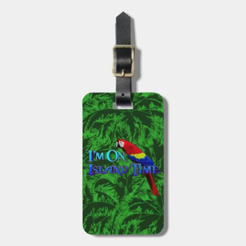 Island Time Parrot Luggage Tag