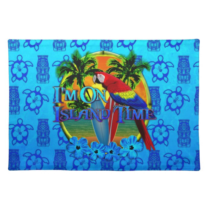 Island Time Sunset And Tikis Place Mats