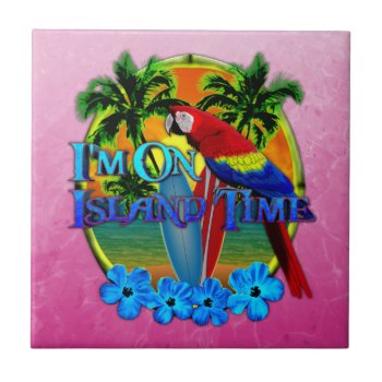 Island Time Sunset Ceramic Tile by BailOutIsland at Zazzle