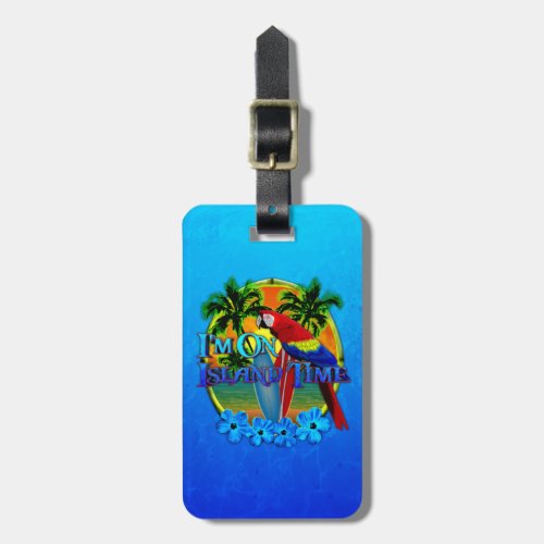 Island Time Sunset Luggage Tag