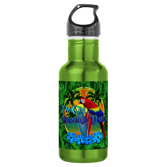 Island Time Sunset Stainless Steel Water Bottle (Front)