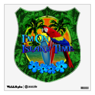 Island Time Sunset Wall Decal