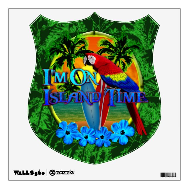 Island Time Sunset Wall Decal (Front)
