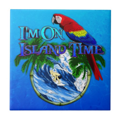 Island Time Surfing Tile