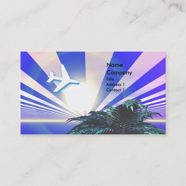 Island Travel Blue Business Card (Front)
