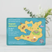 Island Treasure Map, Pirate Birthday Party Invitation (Standing Front)