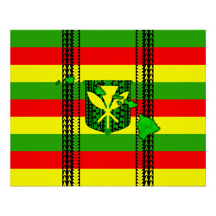 Island Tribal Kanaka Maoli Flag Poster