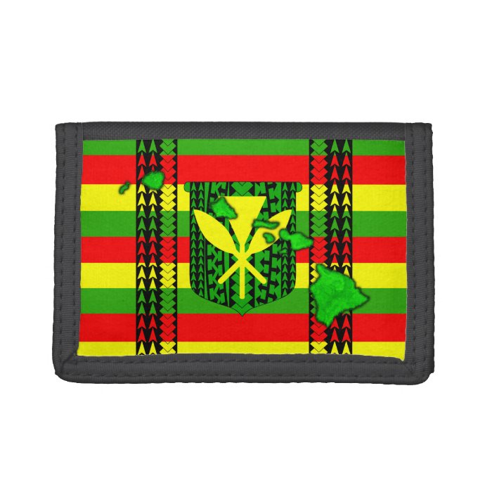 Island Tribal Kanaka Maoli Flag Tri fold Wallet