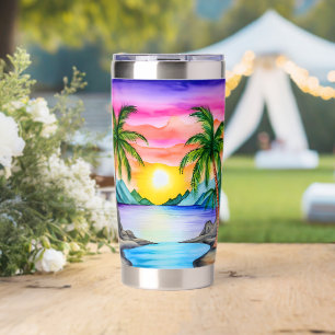 Island Tropical Beach Sunset Insulated Tumbler