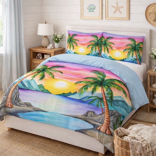 Island Tropical Beach Sunset Pillow Case (Creator Uploaded)