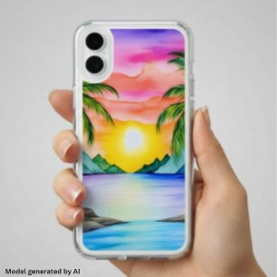 Island Tropical Beach Sunset iPhone 16 Plus Case