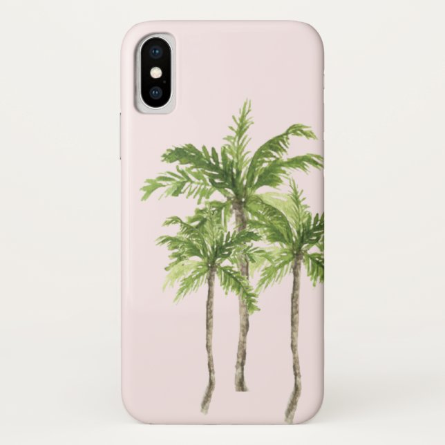 Island tropical palm tree watercolor Case-Mate iPhone case (Back)