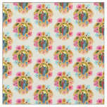 Island Tropical Sea Turtles Floral Fabric
