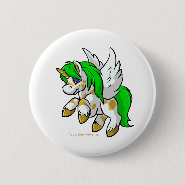 Island Uni flying over Mystery Island Button (Front)