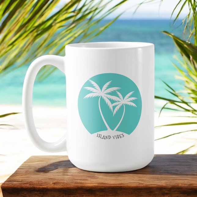 Island Vibes Cool Tropical Palms Coffee Mug (Creator Uploaded)