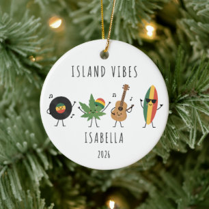 Island Vibes Personalized Reggae Ceramic Ornament