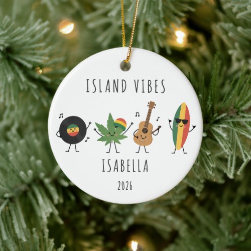 Island Vibes Personalized Reggae Ceramic Ornament