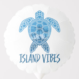 Island Vibes Tropical Sunset Sea Turtle Design Balloon