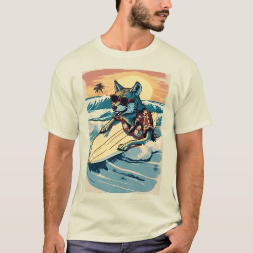 Island Vibes Wolf Surfer Paradise T_Shirt