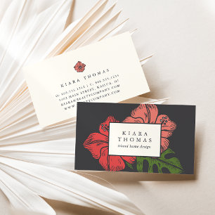 Island Vintage Hibiscus Business Card