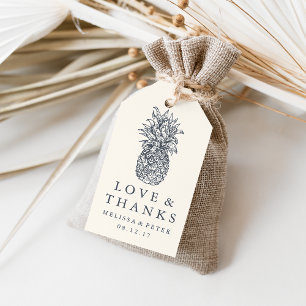 Island Vintage Pineapple Wedding Thank You Favor Gift Tags