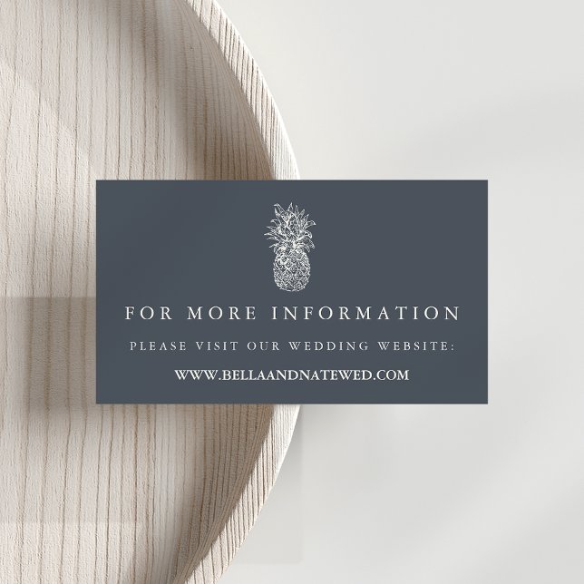 Island Vintage Pineapple Wedding Website Enclosure Card (Creator Uploaded)