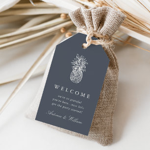 Island Vintage Pineapple Wedding Welcome Gift Tags