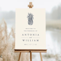 Island Vintage Pineapple Wedding Welcome Sign