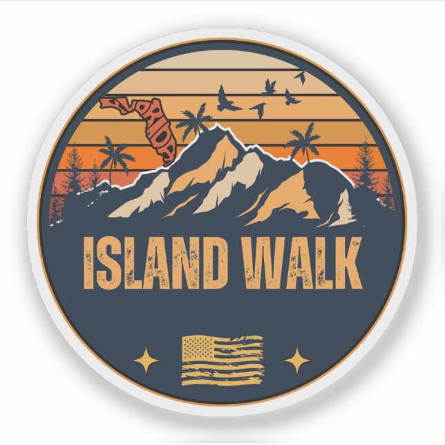 Island Walk, Florida  Sticker (Front)
