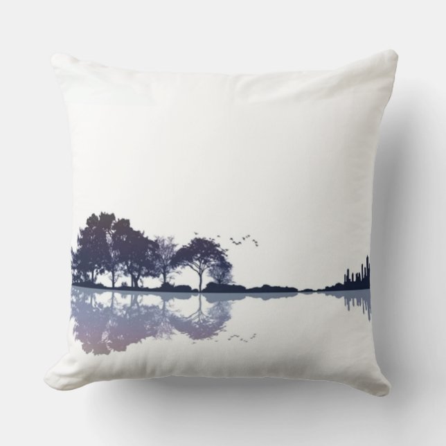 Island water mirror design throw pillow (Front)