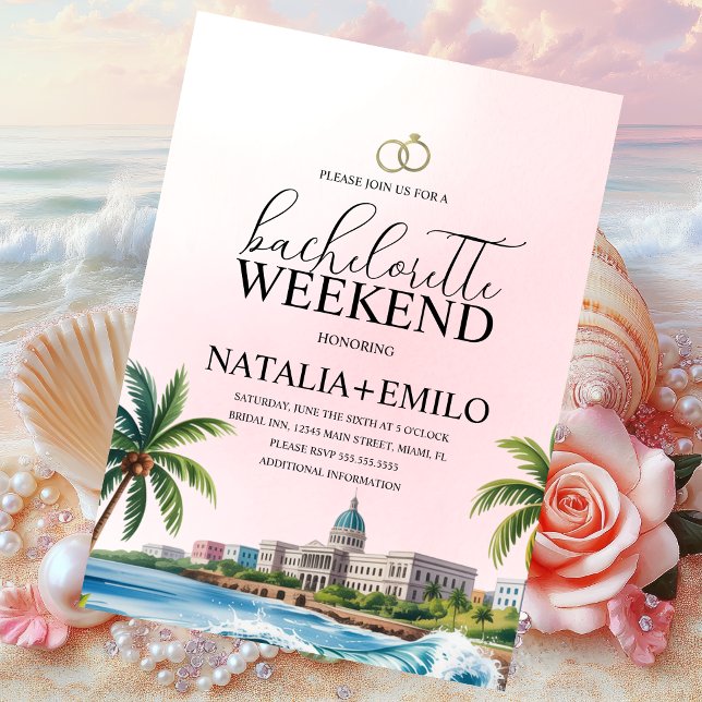 Island Weekend Beach Bachelorette Destination  Invitation (Creator Uploaded)