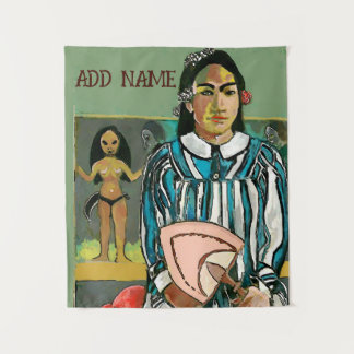 Island Woman, add text, Tapestry