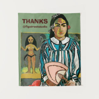 Island Woman, add text, Tapestry