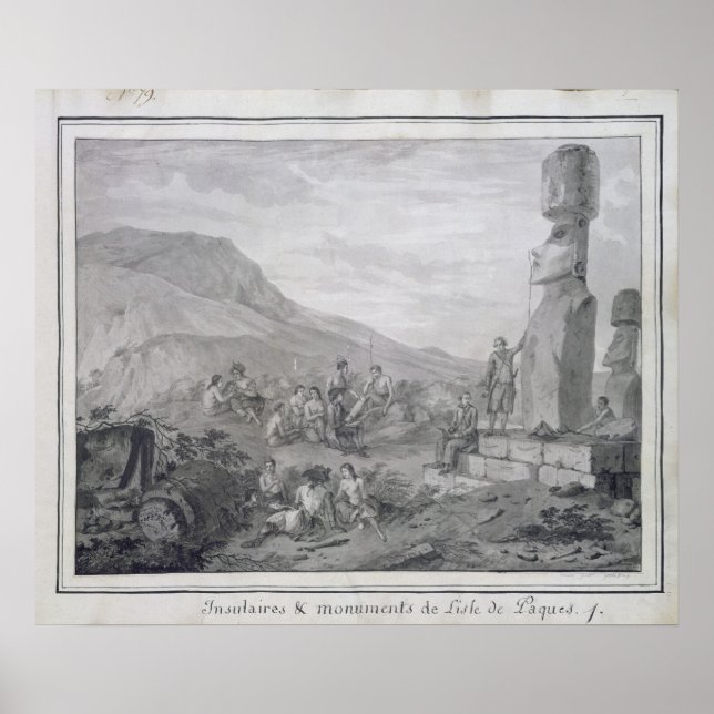 Islanders & Monuments of Easter Island, 1786 Poster (Front)