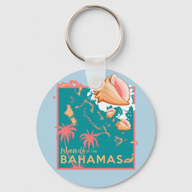 Islands Of The Bahamas Vacation Bahamas Cruise Keychain (Front)