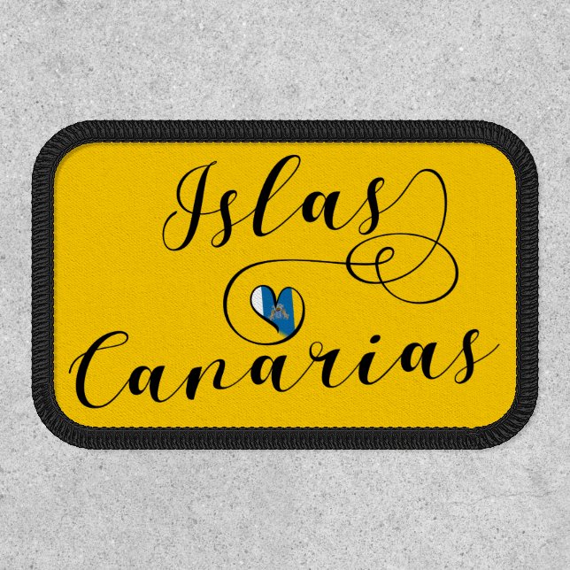 Islas Canarias, Canary Islands Flag Heart Patch (Front)