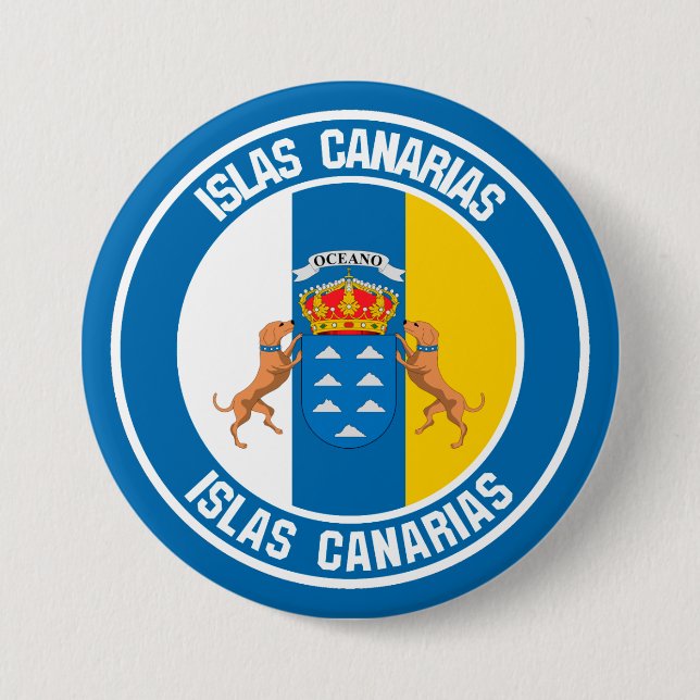 Islas Canarias Round Emblem Button (Front)