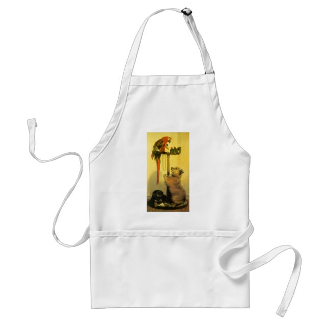 Islay, Tilco, a Macaw and Love Birds by Landseer Adult Apron (Front)