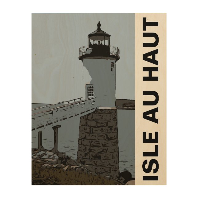ISLE AU HAUT LIGHT WOOD WALL DECOR (Front)