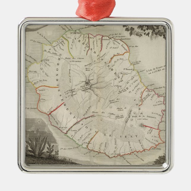 Isle De La Reunion Metal Ornament (Front)