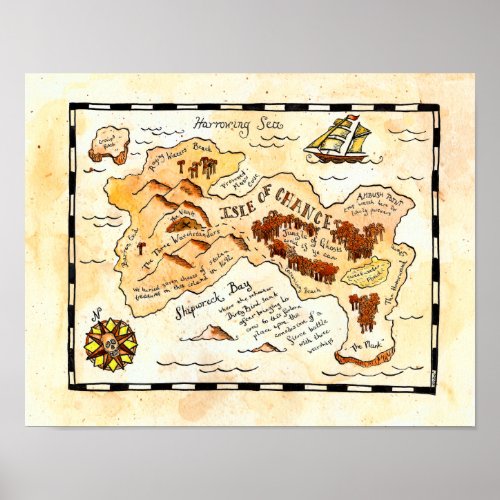 Isle of Chance Treasure Map Poster