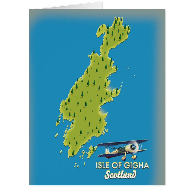 Isle of Gigha Scotland map Cards (Front)