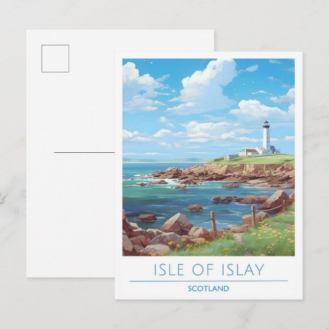Isle of Islay Scotland Vintage Travel  Postcard (Front/Back)