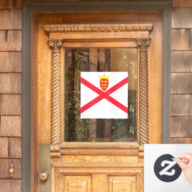 Isle of Jersey flag Window Cling (Home Door)