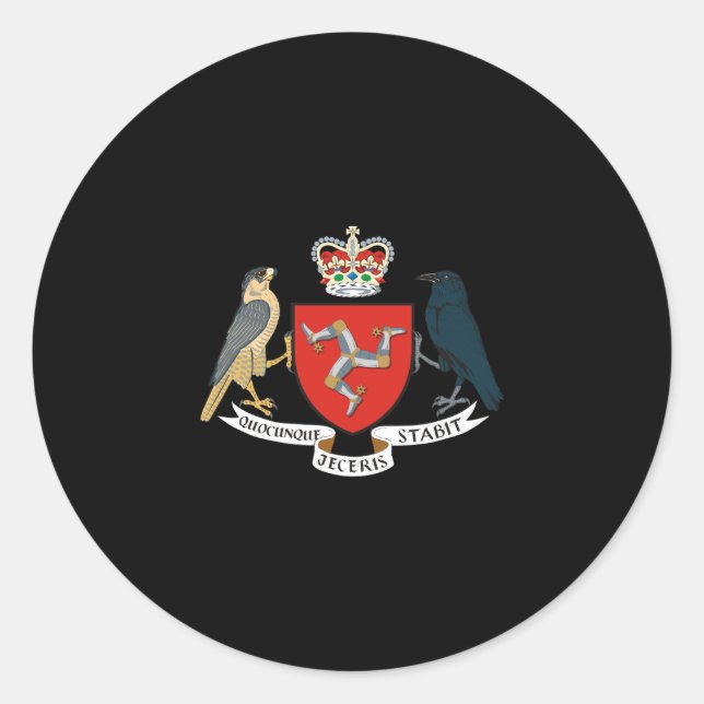 Isle of Man Coat of Arms Classic Round Sticker (Front)