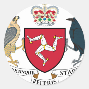 Isle of Man Coat of Arms - Manx Emblem Classic Round Sticker