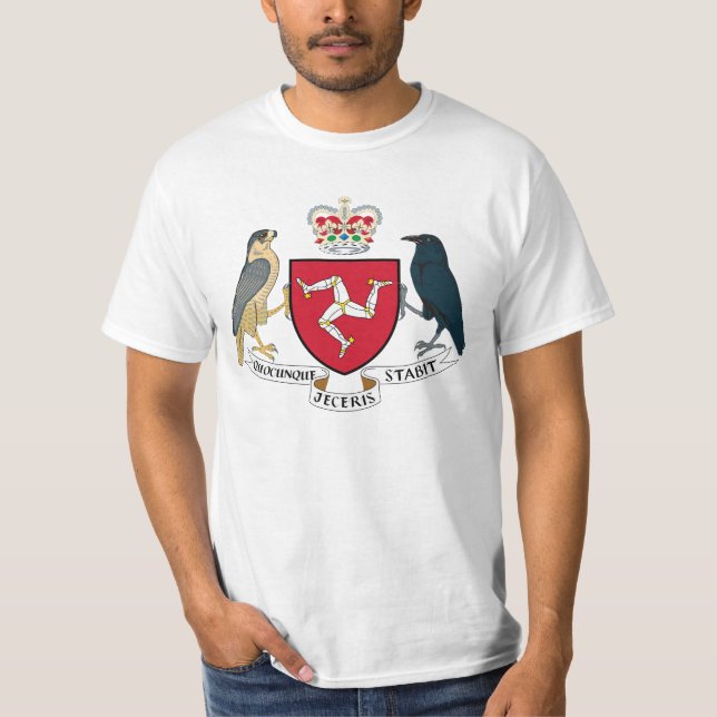 Isle of Man Coat of Arms - Manx Emblem T-Shirt (Front)